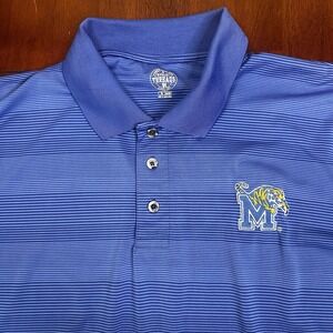 Memphis Tigers Polo Shirt Men's XL Blue Rivalry Threads Short Sleeve